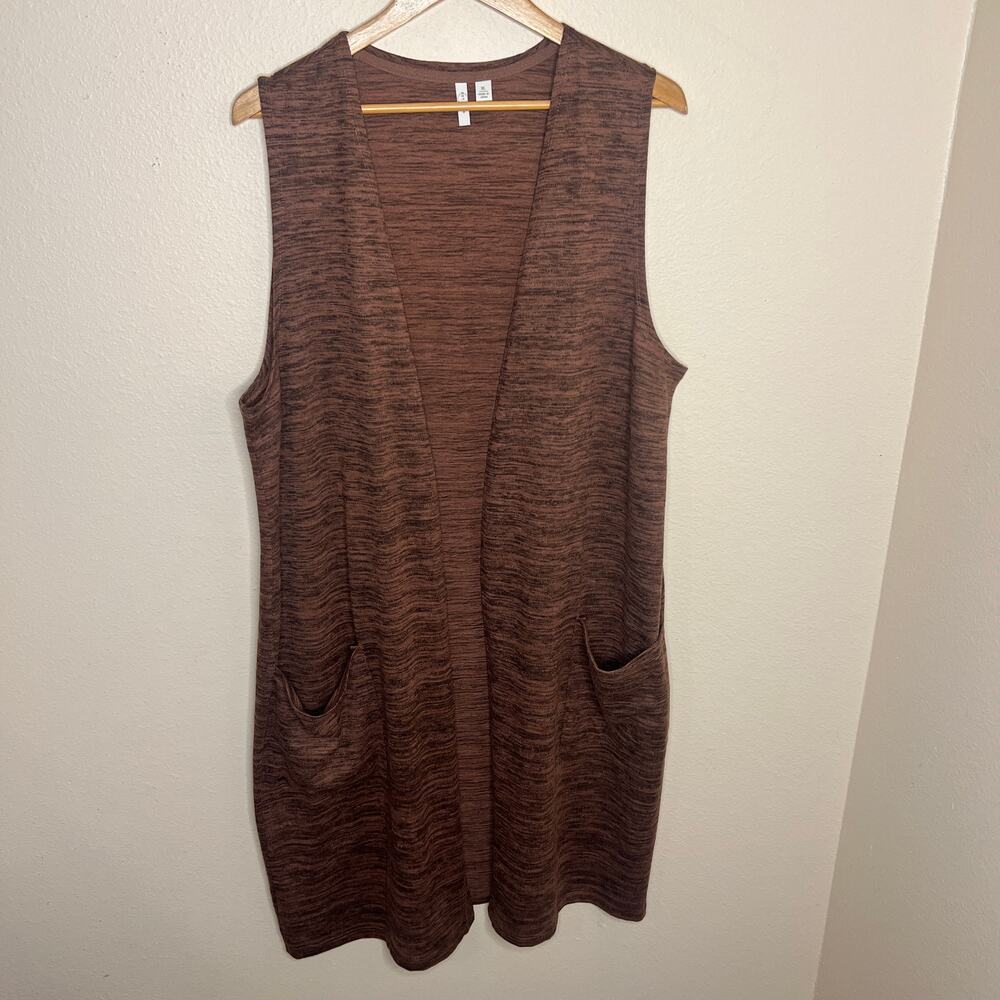 Est 1946 Brown Sleeveless Long Open Cardigan XL